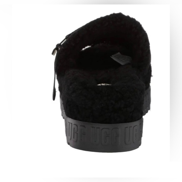 UGG Black Womens Fluffita Fuzzy Slide Sandals - Picture 9 of 13